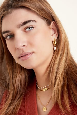 Bullet Bead Love Necklace Gold Color Stainless Steel h5 Picture2